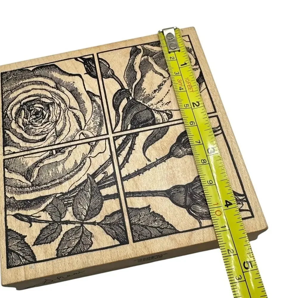 Roses Rubber Stamp Large 4.5 inch Scrapbooking Crafting Teacher Classroom